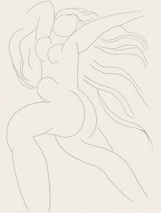 Henri Matisse, Le Guignon (Jinx), Poésies, Limited Edition Lithograph: Lithograph on papier bouffant des Papeteries de Casteljoux paper. Paper Size: 11.24 x 8.46 inches. Excellent condition. Unsigned and unnumbered, as issued. Notes: From the folio, Po&#233;sies de St&#2