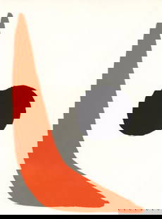 Alexander Calder, Composition, Calder, Musée National d'Art Moderne, Limited Edition Lithograph: Lithograph on vélin paper. Paper Size: 12.5 x 9.25 inches. Excellent condition. Inscription: Unsigned and unnumbered, as issued. Notes: From the volume, Calder, 1965. Published and printed by Mus