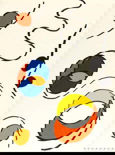 Alexander Calder, Composition, Derrière le miroir, Limited Edition Lithograph: Lithograph on v&#233;lin paper. Paper Size: 15 x 11 inches. Excellent condition. Inscription: Unsigned and unnumbered, as issued. Notes: From Derri&#232;re le miroir, N&#176; 173, 1968. Published by A