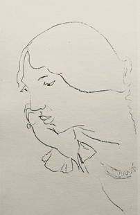 Henri Matisse, Composition (Dutel 3), Dessins de Henri-Matisse, Limited Edition Lithograph: Lithograph on vélin Lafuma paper. Unsigned and unnumbered. Paper Size: 10 x 8 inches. Excellent condition. Notes: From the album, Dessins de Henri-Matisse, 1925. Published by Éditions des Qu