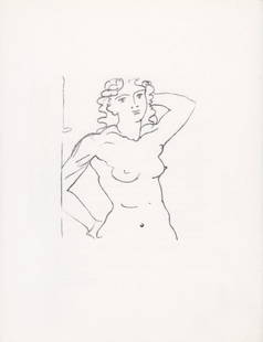 André Derain, Buste de femme, Souvenirs et portraits d'artistes, Limited Edition Lithograph: Lithograph on v&#233;lin d'Arches paper. Paper Size: 12.75 x 10 inches. Unsigned and unnumbered. Excellent condition. Notes: From the folio, Souvenirs et portraits d'artistes, 1972. Published by Ferna