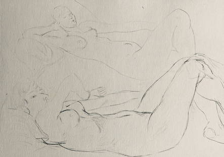 Henri Matisse, Composition (Dutel 3), Dessins de Henri-Matisse, Limited Edition Lithograph: Lithograph on v&#233;lin Lafuma paper. Unsigned and unnumbered. Paper Size: 10 x 8 inches. Excellent condition. Notes: From the album, Dessins de Henri-Matisse, 1925. Published by &#201;ditions des Qu