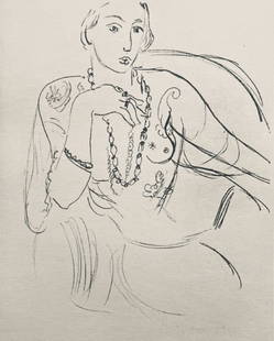 Henri Matisse, Composition (Dutel 3), Dessins de Henri-Matisse, Limited Edition Lithograph: Lithograph on v&#233;lin Lafuma paper. Unsigned and unnumbered. Paper Size: 10 x 8 inches. Excellent condition. Notes: From the album, Dessins de Henri-Matisse, 1925. Published by &#201;ditions des Qu