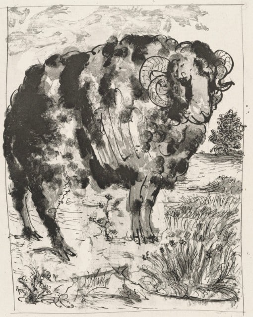 Pablo Picasso, Le Bélier, Histoire naturelle, Limited Edition Lithograph (1 of 10)