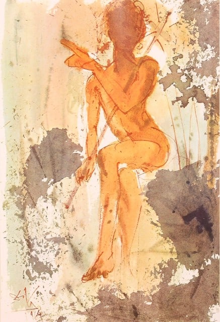 Salvador Dali, Composition (Michler/Löpsinger 1600; Field 69-3), Biblia Sacra, Limited Edition: Lithograph in colors on Fabriano hand-made, rag, cream laid paper. Paper Size: 19.375 x 14.375 inches. Excellent condition. Inscription: Unsigned and unnumbered, as issued. Catalogue Raisonne Referenc