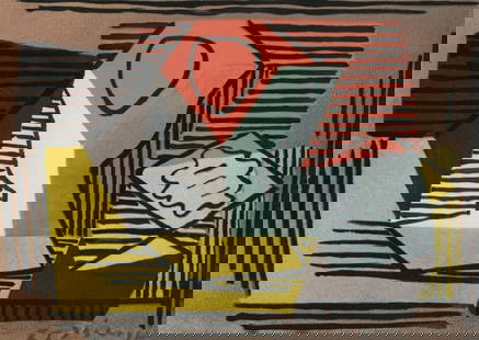 Pablo Picasso, Composition, L'Art Cubiste, Theories et Realistions, Limited Edition Lithograph: Lithograph and stencil on vélin paper. Paper size: 8.27 x 10.83 inches. Excellent condition. Inscription: Unsigned and unnumbered, as issued. Notes: From the album, L'Art Cubiste, Théories e