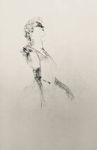 Henri de Toulouse-Lautrec, Composition, Yvette Guilbert vue par Toulouse-Lautrec, Limited Edition: Lithograph and stencil on v&#233;lin de Rives BFK paper. Unsigned and unnumbered. Paper Size: 15 x 11.25 inches. Excellent condition. Notes: From the folio, Yvette Guilbert vue par Toulouse-Lautrec, 1