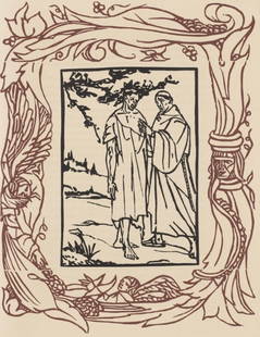 Émile Bernard, Composition (Morane, No. 100), Les Petites Fleurs de St. Françoise, Limited: Wood engraving on verg&#233; d'Arches paper. Paper size: 12.8125 x 9.8125 inches. Excellent condition. Unsigned and unnumbered, as issued. Notes: From the volume, Les Petites Fleurs de St. Fran&#231;o