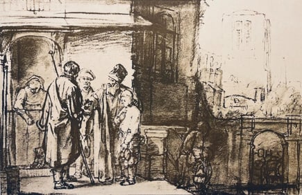 Rembrandt van Rijn, Jacob Exhorting the Brothers to Watch over Benjamin, Limited Edition Collotype