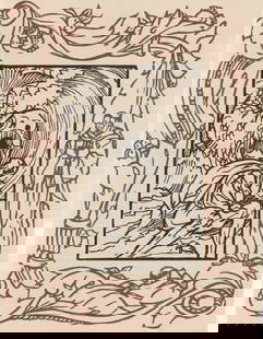 Émile Bernard, Composition (Morane, No. 100), Les Petites Fleurs de St. Françoise, Limited: Wood engraving on verg&#233; d'Arches paper. Paper size: 12.8125 x 9.8125 inches. Excellent condition. Unsigned and unnumbered, as issued. Notes: From the volume, Les Petites Fleurs de St. Fran&#231;o