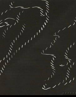 Henri Matisse, Composition (Duthuit No. 17), Pierre à feu, Les Miroirs profonds, Limited: Woodcut on vélin supérieur paper. Unsigned and unnumbered. Paper Size: 9.625 x 8.25 inches. Excellent condition. Notes: From the volume, Pierre à feu, Les Miroirs profonds. Published by