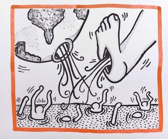 Keith Haring, Composition, Against All Odds, Limited Edition Lithograph