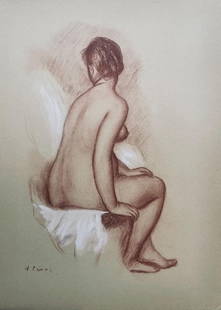 Pierre-Auguste Renoir, Composition, Seize Aquarelles et Sanguines de Renoir, Limited Edition: Lithograph and Stencil on v&#233;lin Johannot d&#8217;Arches paper. Inscription: Unsigned and unnumbered. Paper Size: 15 x 10.75 inches. Excellent condition. Notes: From the folio, Seize Aquarelles et