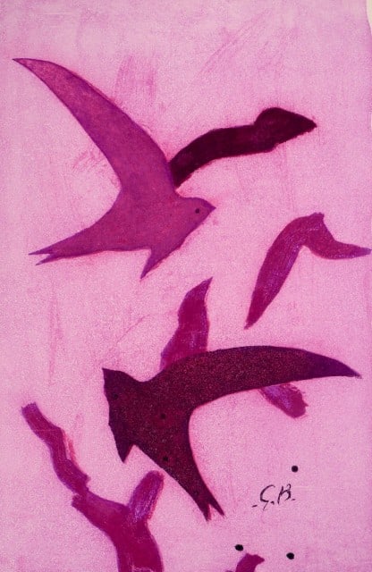 Georges Braque, Rose (Vallier 183), Paroles peintes I, Limited Edition Etching (1 of 7)