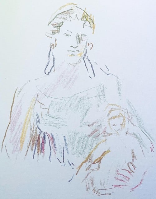 Oskar Kokoschka, Composition, Skizzenbuch der Italienischen Reise 1963, Limited Edition Lithograph: Lithograph on Bütten paper. Inscription: Unsigned and unnumbered, as issued. Paper Size: 14.17 x 11.22 inches. Excellent condition. From the volume, Skizzenbuch der Italienischen Reise 1963, 2001