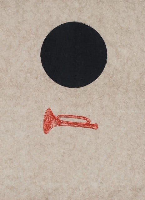 Max Ernst, Composition (Spies/Leppien 218), La Ballade du Soldat, Limited Edition Lithograph: Lithograph on vélin d'Arches paper. Paper size: 21.875 x 15 inches. Excellent condition. Unsigned and unnumbered, as issued. Notes: From the folio, La Ballade du Soldat, 34 Lithographies Original