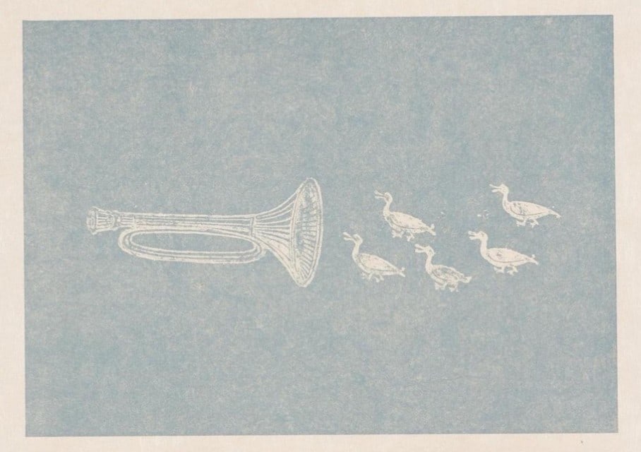 Max Ernst, Composition (Spies/Leppien 218), La Ballade du Soldat, Limited Edition Lithograph: Lithograph on vélin d'Arches paper. Paper size: 21.875 x 15 inches. Excellent condition. Unsigned and unnumbered, as issued. Notes: From the folio, La Ballade du Soldat, 34 Lithographies Original