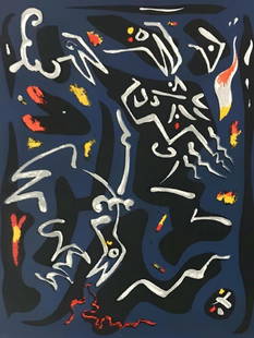 André Masson, Composition, Œuvres complètes d'Albert Camus, Limited Edition: Lithograph on v&#233;lin d'Arches filigran&#233; paper. Paper Size: 11 x 8.5 inches. Excellent condition. Inscription: Unsigned and unnumbered, as issued. Notes: From the volume, &#338;uvres compl&#23