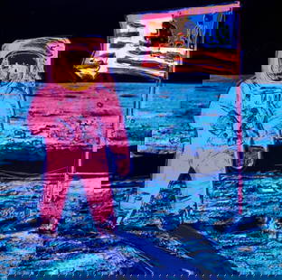 Andy Warhol, Moonwalk, Pink, Official Limited Edition, Sunday B. Morning, Silkscreen: Official edition, Andy Warhol, Sunday B. Morning, silkscreen on museum board. Paper Size: 38.5 x 38.5 inches. Excellent condition. Inscription: Numbered in pencil, &#8220;published by Sunday B. Mornin