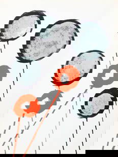 Alexander Calder, Composition, Derrière le miroir, Limited Edition Lithograph: Lithograph on v&#233;lin paper. Paper Size: 15 x 11 inches. Excellent condition. Inscription: Unsigned and unnumbered, as issued. Notes: From Derri&#232;re le miroir, N&#176; 156, 1966. Published by A