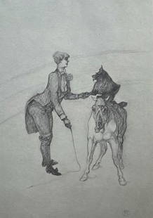 Henri de Toulouse-Lautrec, Female Trainer, Henri de Toulouse-Lautrec, At the Circus, Limited Edition: Lithograph on v&#233;lin paper, archivally hinged on archival backing paper, as issued. Paper size: 17.32 x 14.17 inches. Excellent condition. Inscription: Unsigned and unnumbered, as issued. Notes: F