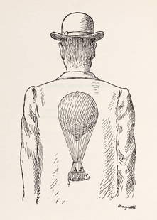 René Magritte, Composition, Dix dessins de René Magritte, Limited Edition Lithograph: Offset Lithograph on v&#233;lin du Marais paper. Paper Size: 11 x 8.25 inches. Inscription: Unsigned and unnumbered, as issued. Notes: From the volume, Po&#232;mes 1923-1958. Dix dessins de Ren&#233;