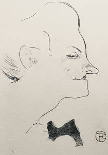 Henri de Toulouse-Lautrec, Composition, Yvette Guilbert vue par Toulouse-Lautrec, Limited Edition: Lithograph and stencil on v&#233;lin de Rives BFK paper. Unsigned and unnumbered. Paper Size: 15 x 11.25 inches. Excellent condition. Notes: From the folio, Yvette Guilbert vue par Toulouse-Lautrec, 1