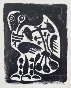Pablo Picasso, Composition, Picasso Lithographs Since 1945, Cincinnati Art Museum, Limited Edition: Lithograph on v&#233;lin Strathmore Impress paper. Paper Size: 17 x 14 inches. Excellent condition. Inscription: Unsigned and unnumbered, as issued. Notes: From the album, Picasso Lithographs Since 19