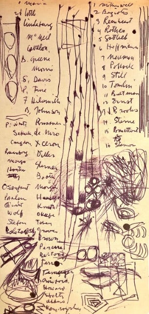 Jackson Pollock, Composition, Jackson Pollock, The Last Sketchbook, Limited Edition Lithograph: Lithograph on vélin Mohawk paper. Inscription: unsigned and unnumbered, as issued. Paper Size: 5 x 12 inches. Excellent condition. Notes: From the album, Jackson Pollock, The Last Sketchbook, 198