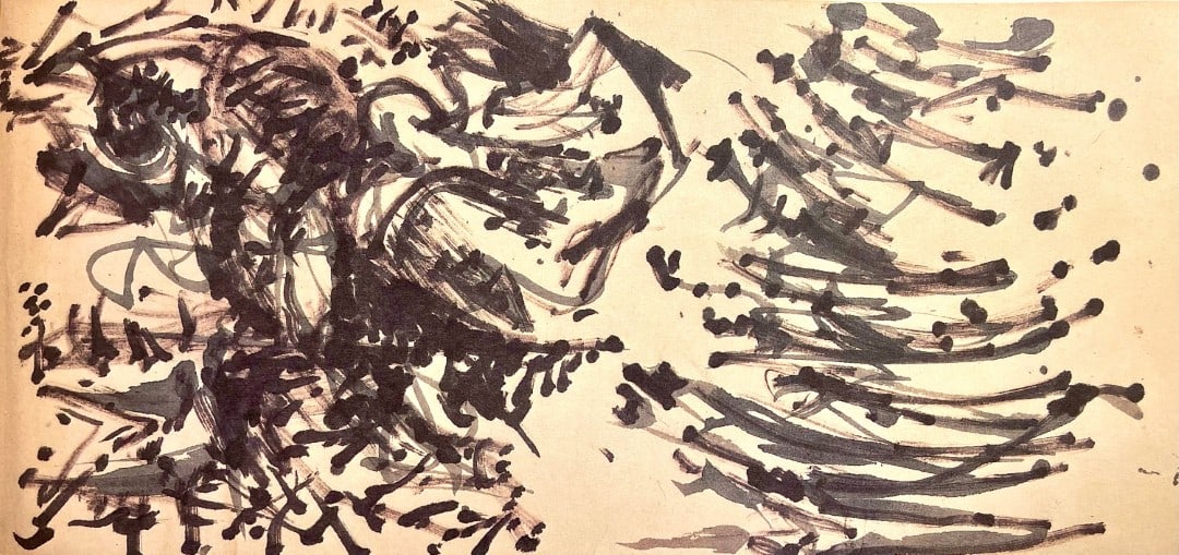 Jackson Pollock, Composition, Jackson Pollock, The Last Sketchbook, Limited Edition Lithograph: Lithograph on vélin Mohawk paper. Inscription: unsigned and unnumbered, as issued. Paper Size: 5 x 12 inches. Excellent condition. Notes: From the album, Jackson Pollock, The Last Sketchbook, 198