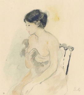 Berthe Morisot, La jeune femme décolletée, Berthe Morisot Seize Aquarelles, Limited: Lithograph and stencil on v&#233;lin du Marais paper. Paper Size: 15 x 11 inches. Excellent condition. Inscription: Unsigned and unnumbered, as issued. Notes: From the folio, Berthe Morisot Seize Aqua