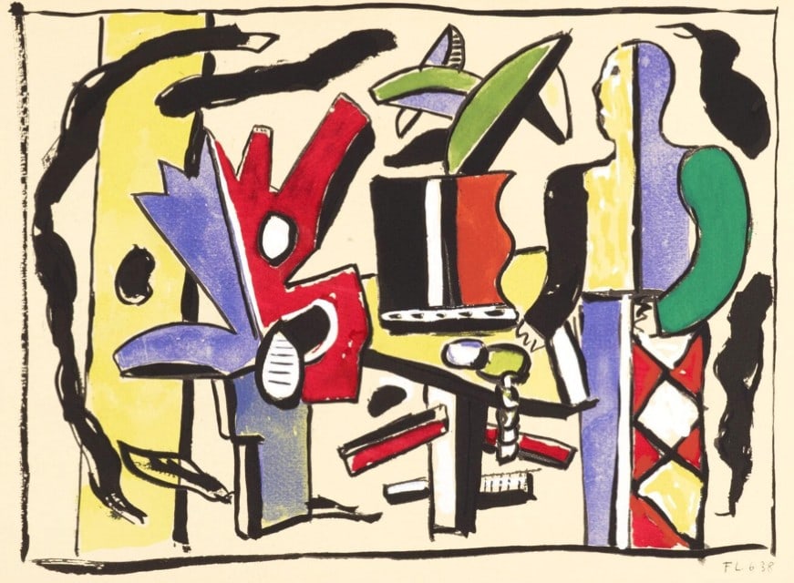Fernand Leger Composition Aux Dominos Lithograph
