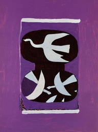 Georges Braque, Trois oiseaux sur fond violet, l&#8217;Hommage &#224; Georges Braque, Derri&#232;re
