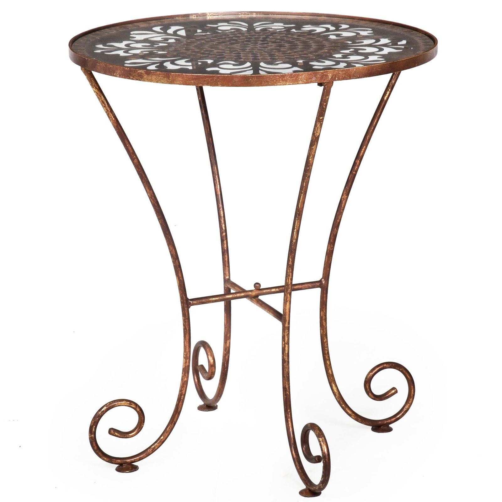 Vintage Polychromed Iron Garden Table with Glass Top (1 of 13)
