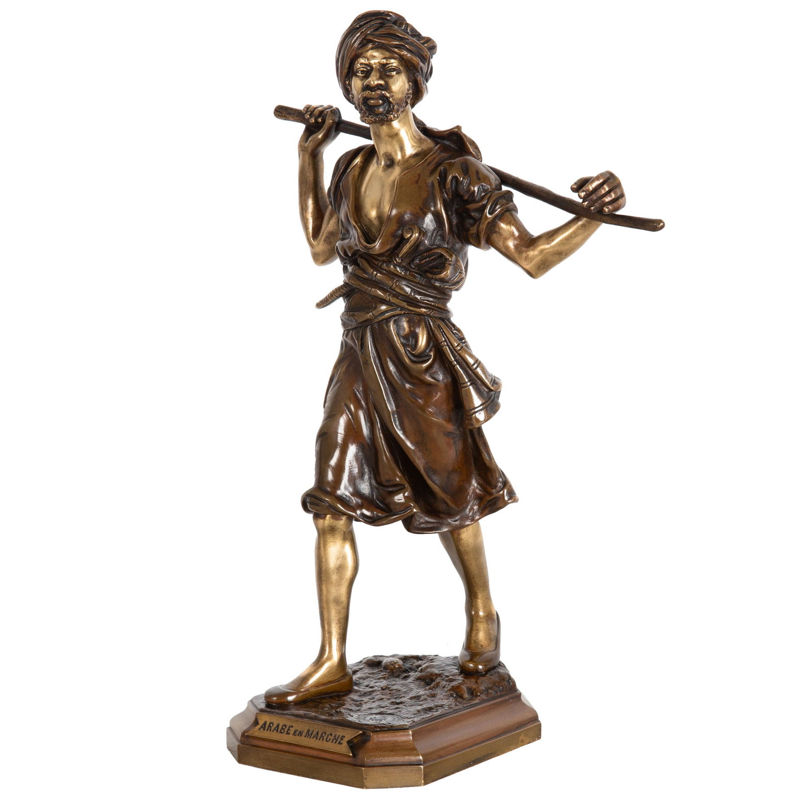 French Orientalist Bronze Sculpture Arabe en Marche after model by Emile Pinedo (1 of 12)