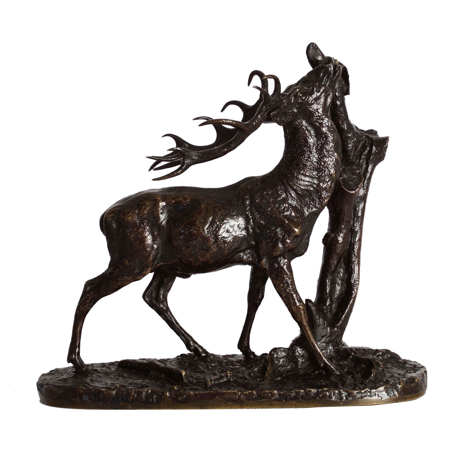 French Bronze Antique Sculpture of Deer after Pierre Jules Mêne (1 of 12)