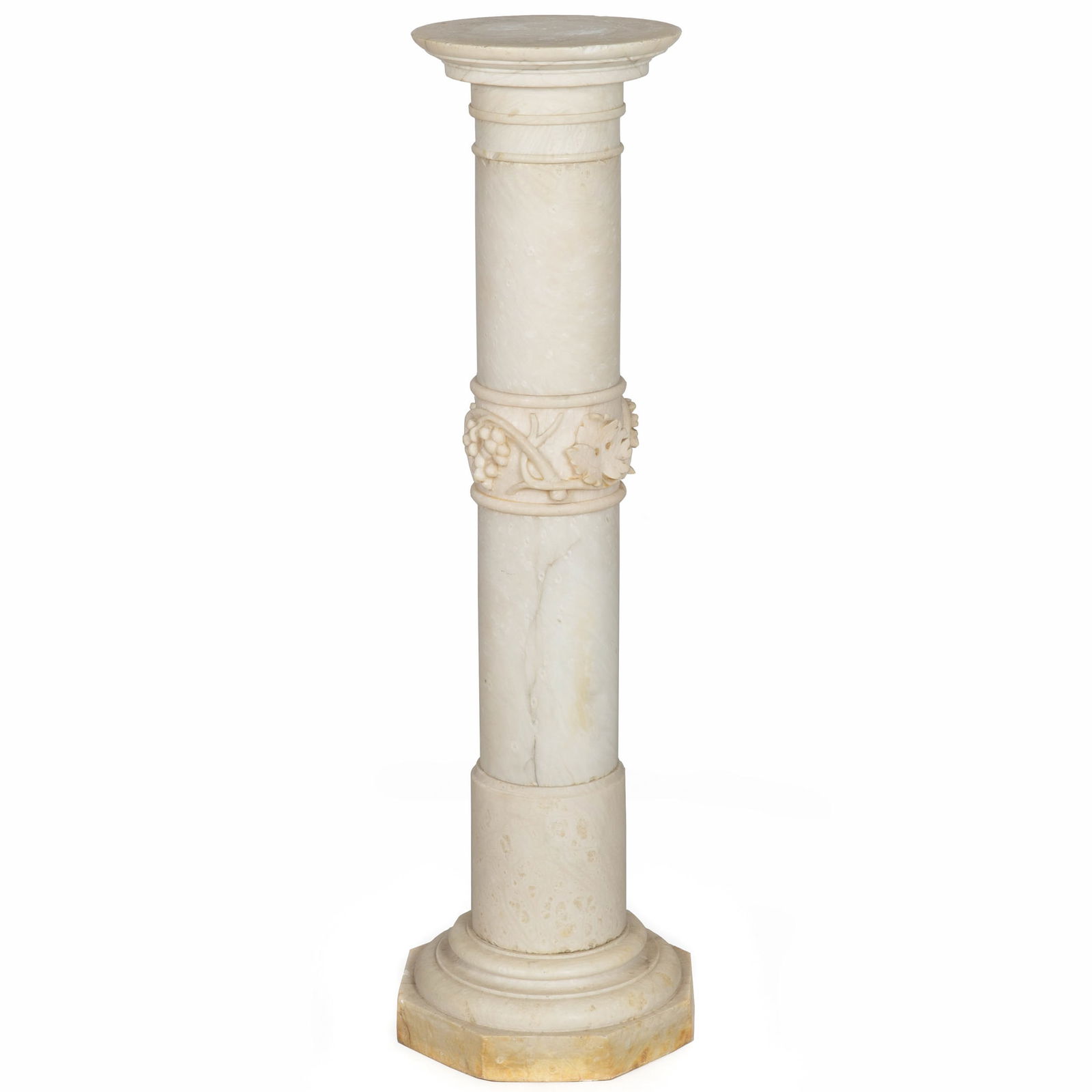 Carved Alabaster Column Pedestal, early 20th century (1 of 14)