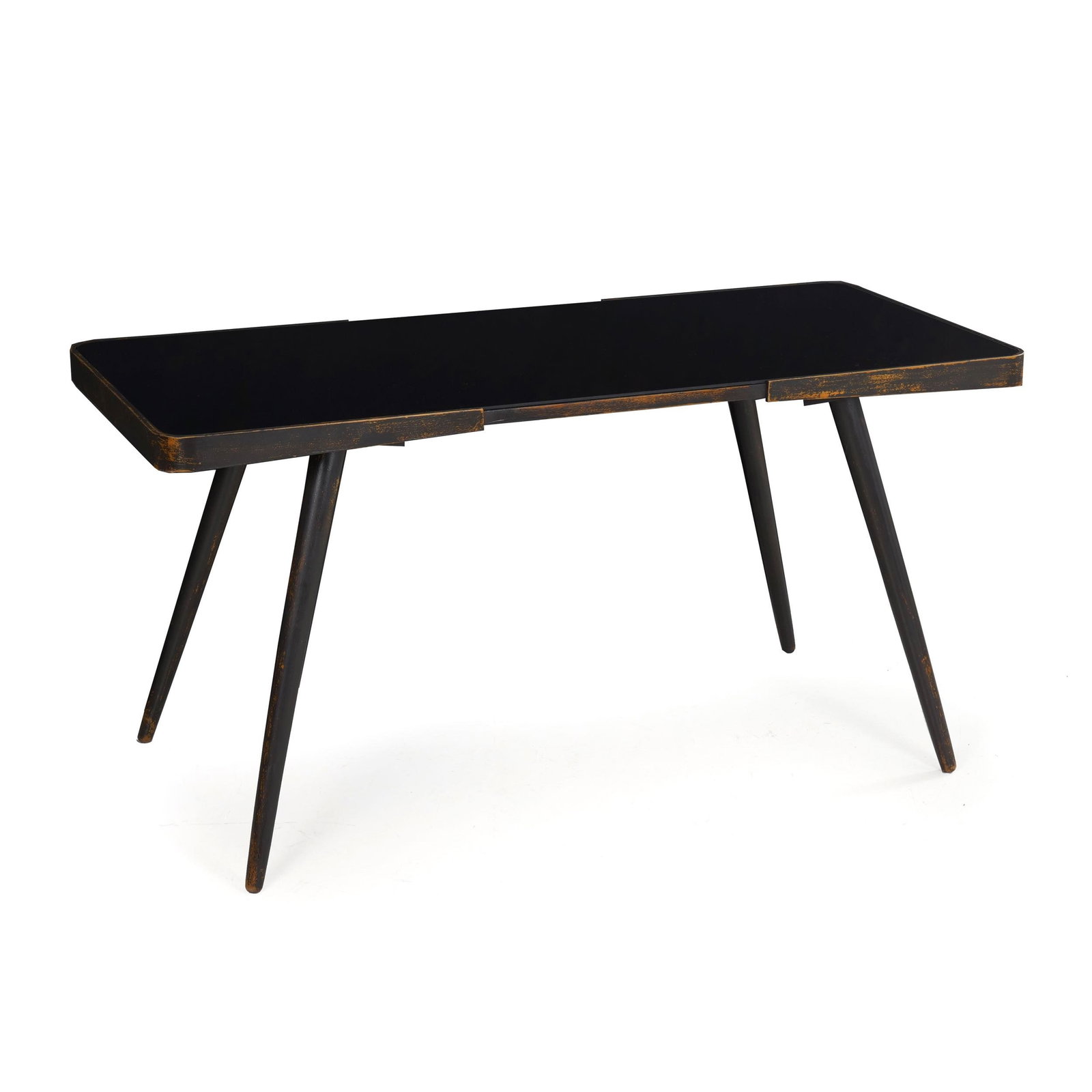 Mid-Century Ebonized Beech and Black Glass Cocktail Table, Gio Ponti Style (1 of 14)