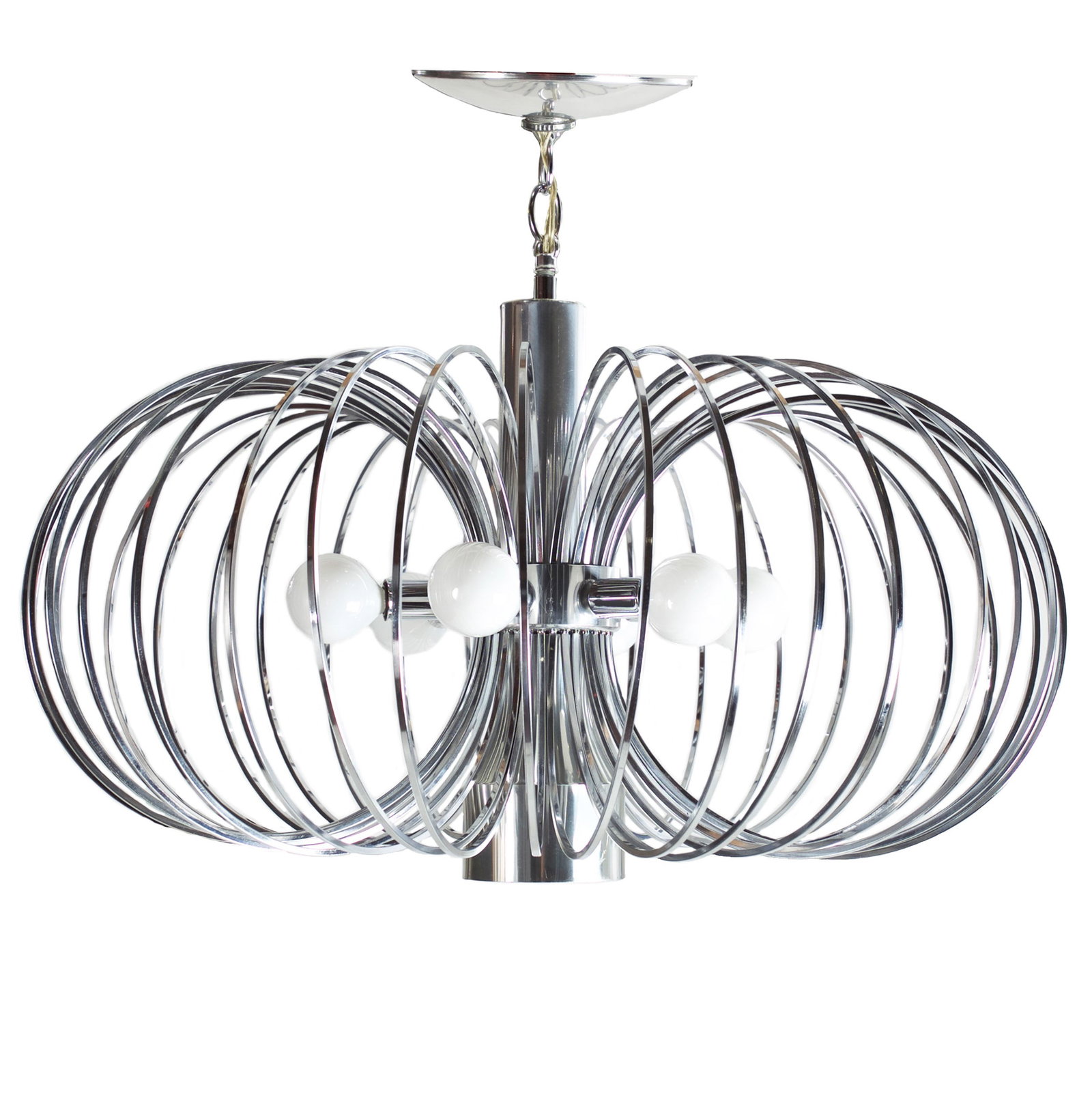 Mid-Century Chrome "See-Through" Chandelier, Gaetano Scolari for Lightolier (1 of 9)