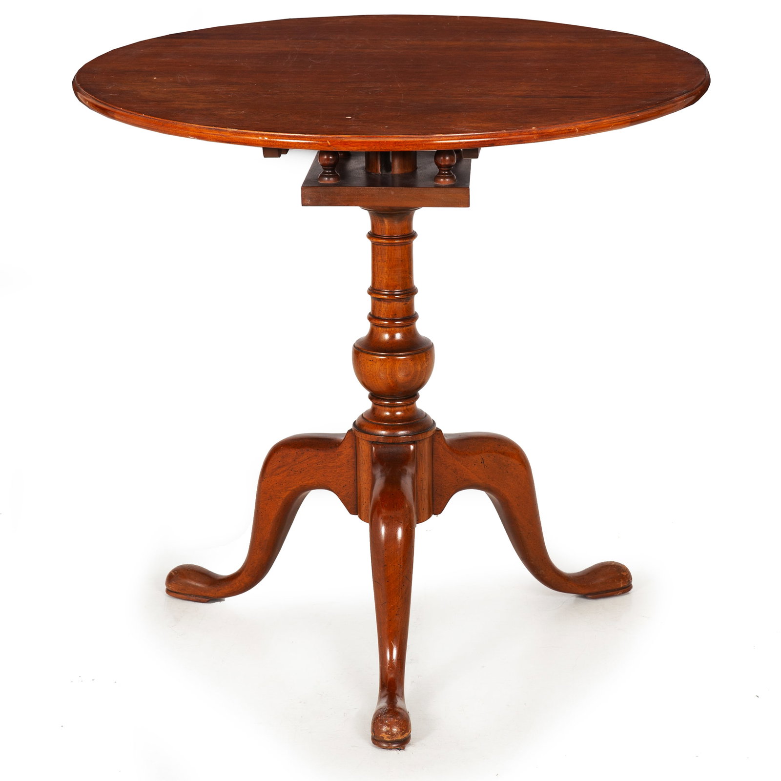 Queen Anne Style Mahogany Tilt-Top Tea Table (1 of 18)