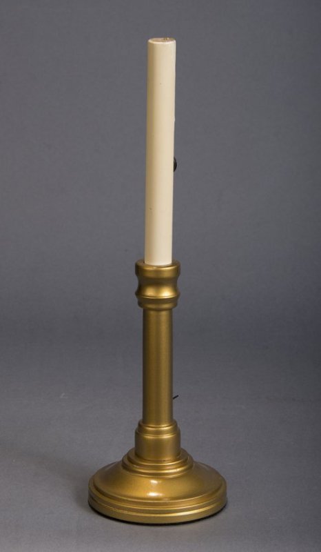 Haunted Candle - Owen Magic Supreme: A large lighted candle rises out of an elegant turned wood candlestick, turns a complete revolution in the air and settles back into the candlestick. A startling effect. Condition: Excellent.