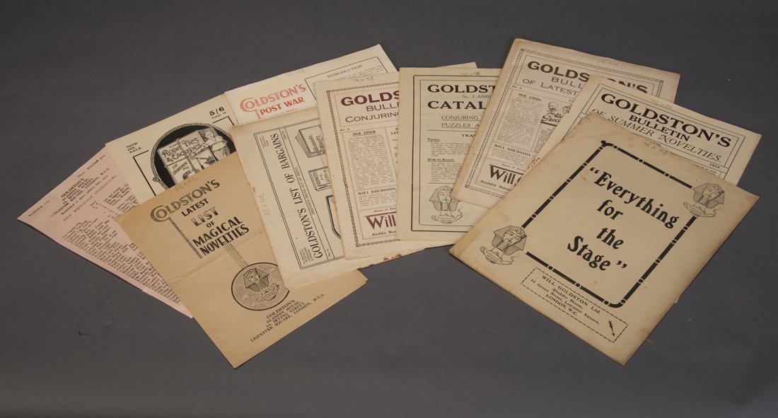 Goldston: #1428, #1429, 1430, #1432, #1435, #1436, #1437, #1438 from Burton Sperber’s Checklist of Conjuring Catalogs. Consists of: Goldston’s Bulletin of Summer Novelties Catalogue #1 1915Goldston’s Bull