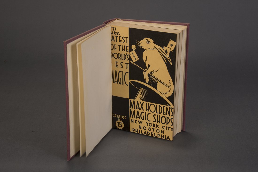 Holden, Max #15,16,17: #1750, 1751, & 1752 from Burton Sperber’s Checklist of Conjuring Catalogs. All bound together in a Magenta Hardcover binding. From 1948, 1949, & 1950. All 6.1” x 9.1” From the Burton Sperber Col