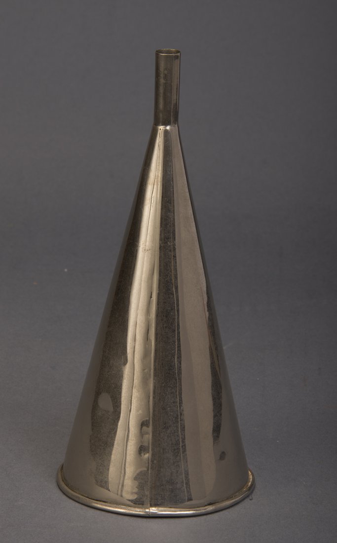 Pistol Funnel with Watch Trap: Circa 1910. American. Fit to the end of a blank revolver, this funnel will vanish a borrowed pocket watch or other object for later reappearance, usually in a watch target or Nest of Boxes. Precision