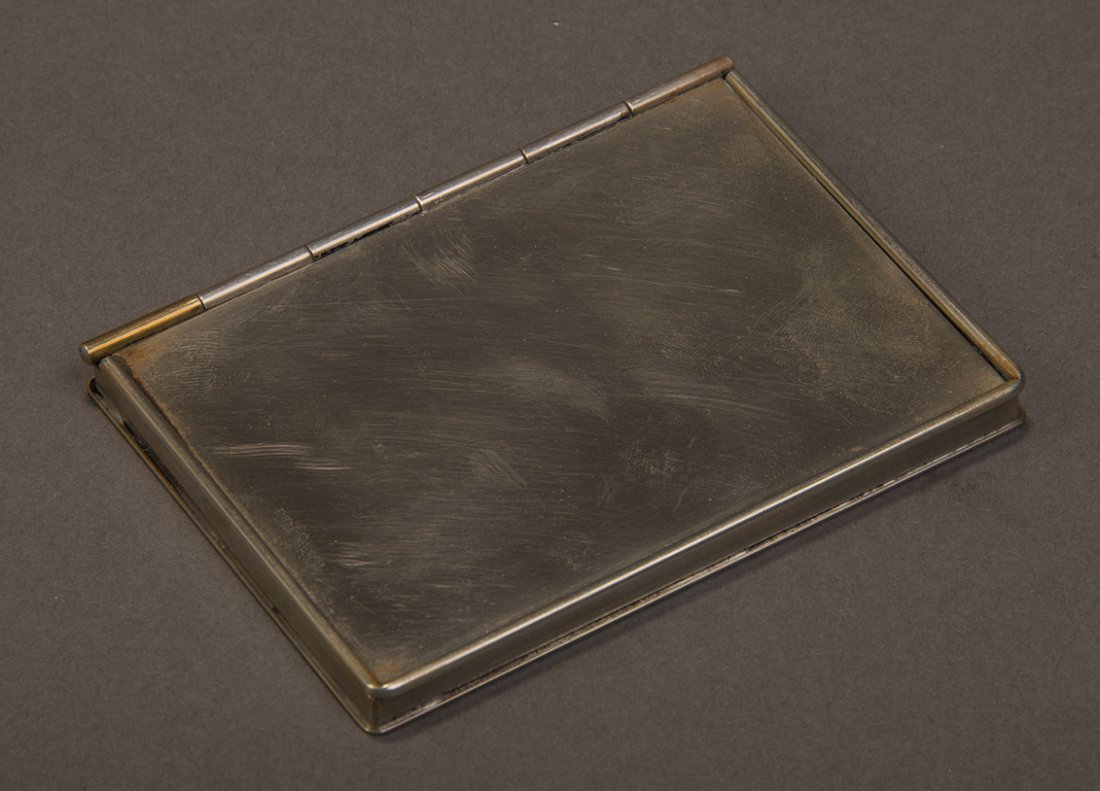 Ultra Card Box (Thin) – Petrie & Lewis: A thin cupro silver card holder can be used to switch, vanish, restore or make appear a card. Ca. 1935. Condition: Very Good.