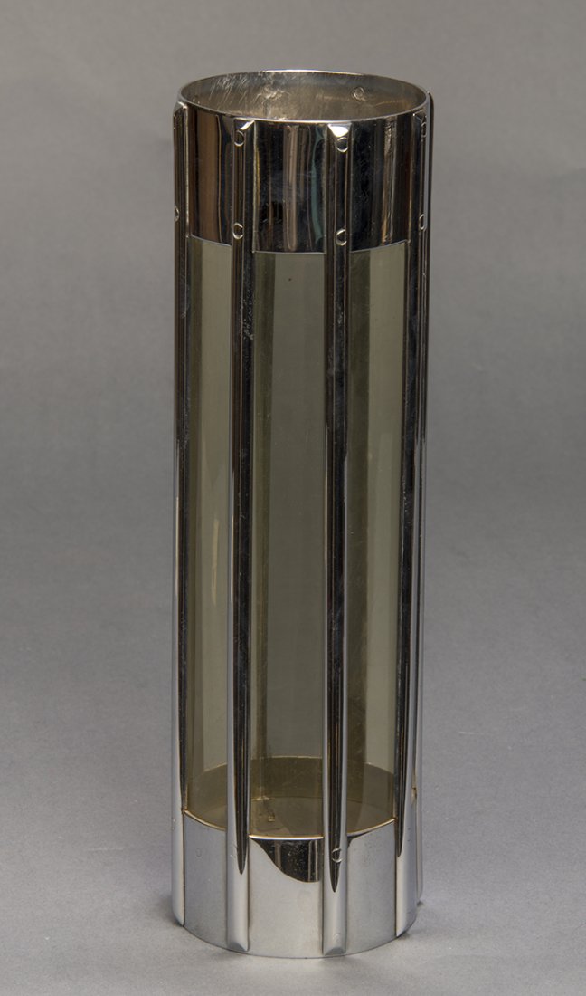 P & L STYLE UTILITY TUBE: This is a giant version of the venerable Petrie & Lewis classic. 12\" tall x 3\" in diameter. Made of heavy gauge chromed steel with numerous vertical metal bars, as opposed to the usual four bars fou