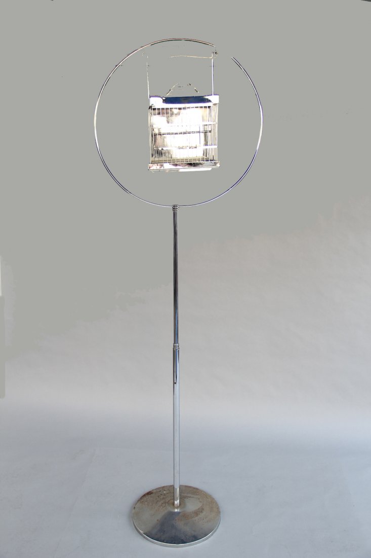 “The Phoenix” Target to Cage Transformation: Circa 1930. (After Bartl.) A canary is caused to vanish. Attention is called to a nickeled target suspended from a floor stand. A spectator takes aim with a pistol (not supplied) and fires the gun. In