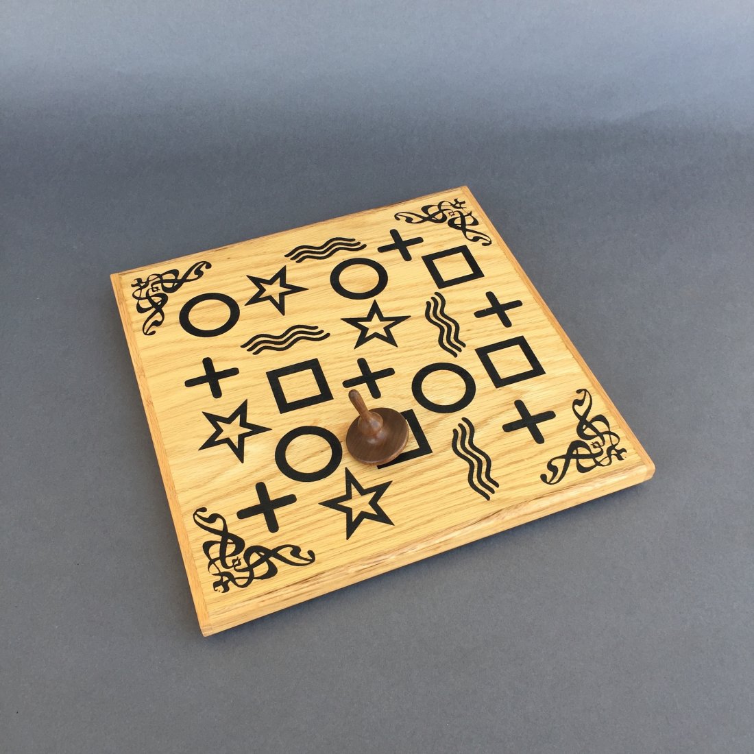 Teletop - Martin Lewis Magicraft Studios: Martin Lewis handmade a very small run of these props (less then 20) in 1996. A small top is spun and will magically gravitate towards a selected ESP Symbol on the board which was previously chosen by