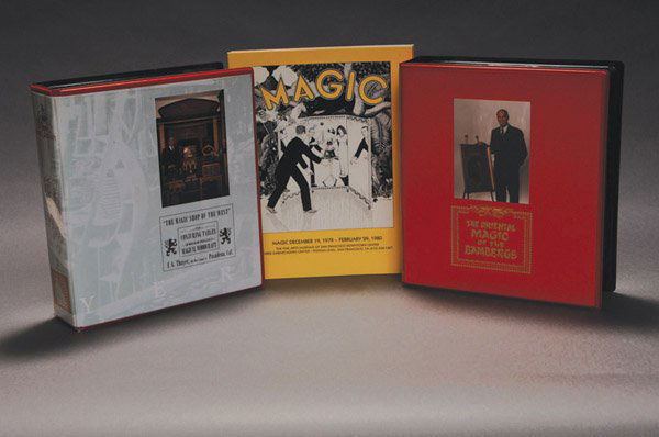 (Albo, Robert) The Oriental Magic of the Bambergs: (Albo, Robert) The Oriental Magic of the Bambergs Video Set (with booklet) with The Magic Shop of the West Video Set; plus 4 Albo brochures (San Francisco Museum Exhibit, Magic Apparatus, Okito, Magic