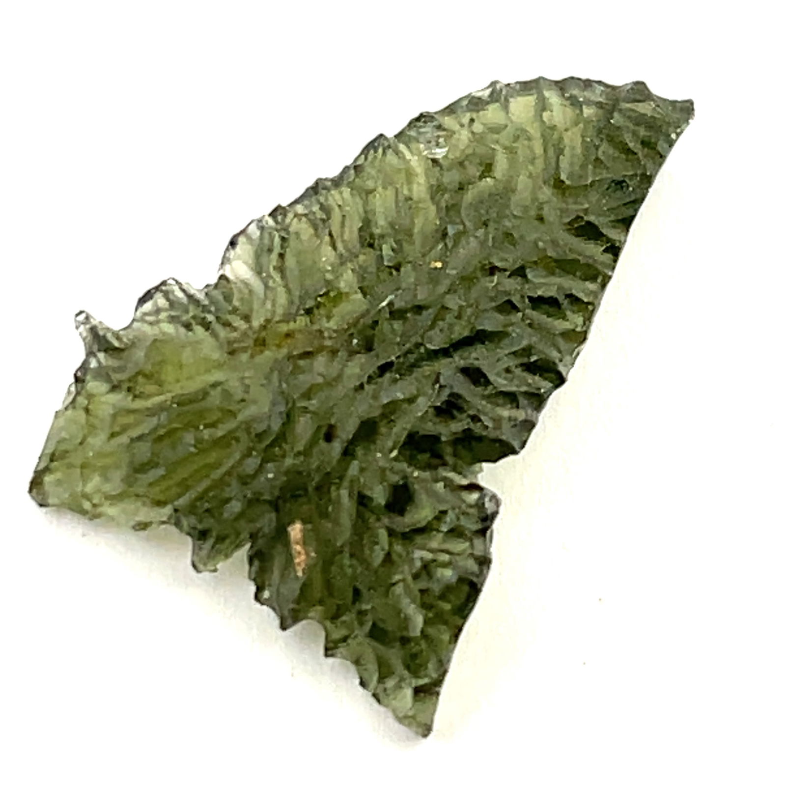 Freeform Carved Moldavite Loose Gemstone  - 32x25 - 17.3ct (1 of 3)
